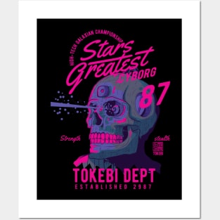 2987 Super Cyborg Skull Posters and Art